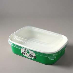 Tazón de Comida para Llevar al por Mayor para Restaurantes, Tazón de Ensalada Desechable de Papel Kraft con Fondo Cuadrado, Caja de Almuerzo con Tapa - Product Image 1