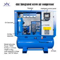 Compresseur d'air rotatif électrique industriel à vis 200L 300L 400L 500L Réservoir de séchage d'air combiné Compresseur d'air 4 en 1 intégré