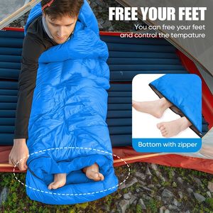 Saco de Dormir Rectangular Azul para Adultos, para Acampar al Aire Libre, Transpirable, de Poliéster, Longitud Estándar - Product Image 6