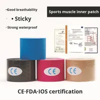 Bande de kinésiologie musculaire souple en coton acrylique imperméable, spécifique aux athlètes, effet intramusculaire, pour tendon d'Achille, simple face