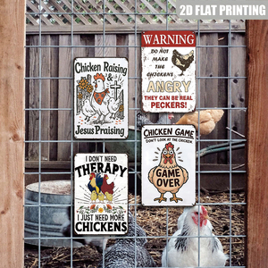 Pancartes en métal vintage « Chicken Raising Jesus Praising » pour la décoration des poulaillers <span class=keywords><strong>de</strong></span> jardin - Product Image 4