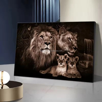 Lion moderne maison mur art décoration cristal porcelaine peinture impression affiche murale décoration intérieure