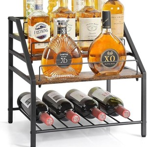 Wine Rack Metal Industrial Design <b>Bar</b> <b>Tools</b> Storage Shelf For Wine Bottles Party Use - Product Image 1