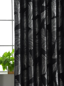 <strong>Single</strong> Sided High Light Blocking Silver Plant Leaf Pattern <strong>Curtains</strong> Are Soft Durable Suitable for Bedroom Home Washing <strong>Curtains</strong> - Product Image 5
