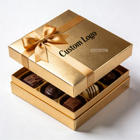 Caja de Regalo de Cartón Personalizada para Dulces y Chocolates, Diseño de Lujo con Tapa y Base, con Cintas