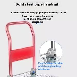 Grosir troli lipat portabel empat roda dapat disesuaikan Platform pelat baja datar OEM truk besi kecil untuk gerobak tangan - Product Image 5