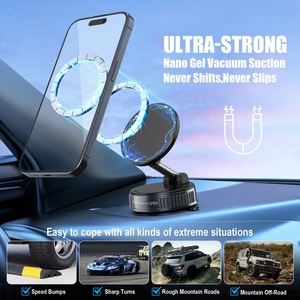 حامل شفط مغناطيسي OEM ODM للزجاج الأمامي للسيارة، لوازم الملاحة بالسيارة، أسود اللون - Product Image 4