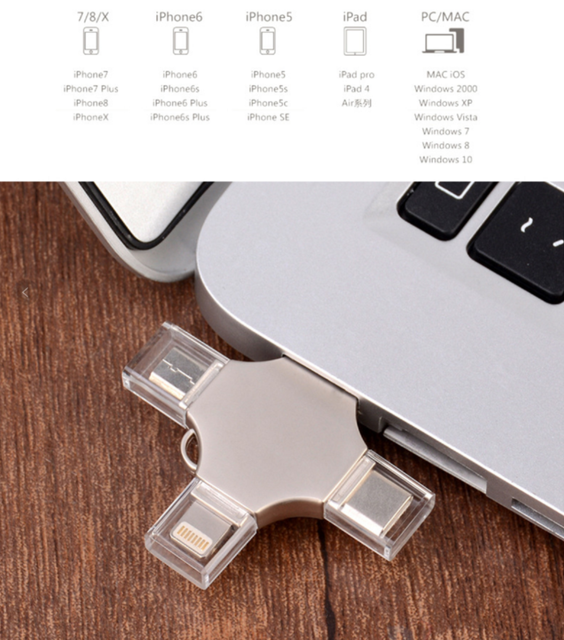128GB USB 3.0 High-Speed Metal Flash Drive CE ROHS Certified Portable for Mobile Phone Computer Laptop PC Android OTG