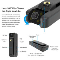 Mini caméra sans fil 4G 2026, enregistreur vidéo à distance pour téléphone, haute définition 4K, caméra corporelle compacte, vision nocturne, DV noir