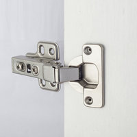 Charnière hydraulique en acier massif à fermeture douce, semi-surplombante, moderne, pour armoires de salle à manger, cuisine, chambre, bureau, salon, écoles - Vente en gros