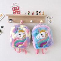 Nouveau dessin animé brodé arc-en-ciel cheval en peluche sac à dos léger filles sac à dos licorne Style licorne sacs en peluche Animal sac