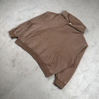 Hoodie Anti-pilling Boxy French Terry 370gsm dengan Bordir Logo Custom, Cetakan, Gaya Streetwear Hiphop Vintage Brown Snow Wash