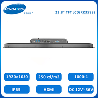 Écran tactile capacitif-résistif TFT LCD RK3588 de 23,8 pouces, 1920*1080, 250 cd/m², IP65, PC Android avec écran tactile, prend en charge le module 5G