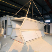 Structure en acier anti-vent, maison pliable en conteneur, kit complet de panneaux sandwich pour dortoir du personnel du camp minier