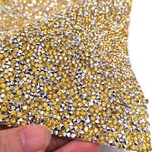 24*40cm Bling Résine Gemmes Maille Autocollant Hot Fix Diamante Fer sur Strass Maille pour Tissu/chaussure/sac Décor - Product Image 2