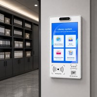 Terminal de libre-service intelligent pour bibliothèque, kiosque RFID sur pied, écran tactile 21,5 pouces, compatible SDK, stockage 128 Go pour livres