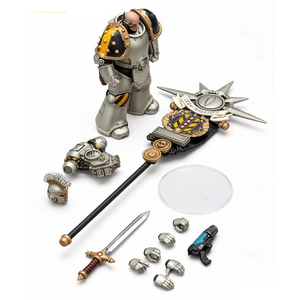 JOYTOY <span class=keywords><strong>Warhammer</strong></span> Horus Heresy Iron Warriors Portador del Estándar Figura de Acción a Escala 1/18 Modelo Articulado Coleccionable - Product Image 6