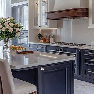 Gabinetes de Cocina Clásicos en Dos Tonos, Azul Marino y Blanco, Diseños Gratuitos, Muebles de Cocina Estilo Shaker de Madera Maciza - Product Image 6