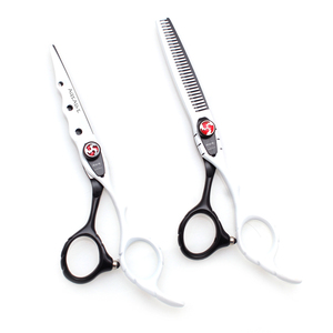 AQIABI professionale per parrucchieri forbice <span class=keywords><strong>Set</strong></span> 6 ''nero in acciaio inox punta affilata per la Cutting-A1019 dei capelli - Product Image 5