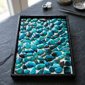Lot en gros de cabochons de pierres précieuses naturelles en azurite et malachite, pierres plates pour bijoutiers MAHNAJ GEMS - Product Image 4