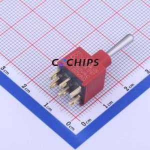 1AD3T1B4M1QES Toggle Switch Through hole Component (THT) Switch Double Pole Double Throw 300000 Cylindrical Knob Solder Tab - Product Image 1