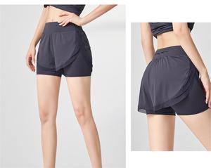 Pantalones cortos de Yoga transpirables de secado rápido de cintura alta para niñas Deportes de verano Casual Running Fitness Patrón sólido UA'T' - Product Image 5