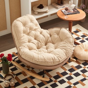 Fauteuil à bascule, simple et moderne, fauteuil inclinable confortable en nid d'abeille, pouf, siège individuel, usage domestique, salon, adulte, balcon - Product Image 2