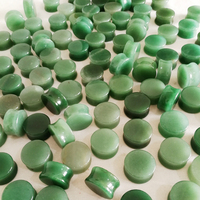 [SE-S781A] Haute qualité en gros Double évasé côtés plats bouchons de selle vert Aventurine pierre oreille jauge corps Piercing bijoux