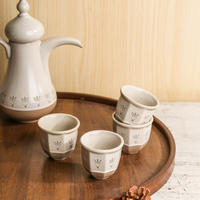 Tasse à café expresso arabe artisanale en poterie sans anse, tasses à thé vintage, mug à boire, tasse en céramique d'Arabie Saoudite avec logo personnalisé