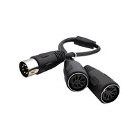 Câble adaptateur Y KAICAP personnalisé MIDI DIN 7 broches RCA, gaine PVC, blindage tressé, 24-30AWG, 2 mâles vers 1 femelle, 0,3 m, pour ordinateur