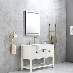 Miroir de salle de bain LED mural DB 40x30 pouces miroir de courtoisie avec bouton tactile intelligent rétroéclairé aux fonctions anti-buée - Product Image 5