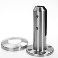 Support de balustrade en acier inoxydable au design moderne, vente directe usine, pour balcon, terrasse, maison, escalier, avec embout rond pour verre
