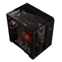 Deluxe mid towers bureau panoramique verre trempé blanc pc boîtier gamer cpu cabinet atx refroidissement gaming ordinateur case