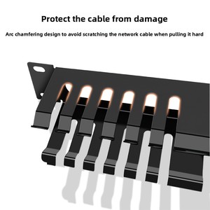 Rack de gestión de cables de metal grueso de 48 ranuras y 24 puertos, administrador de gabinete de red estándar 1U para telecomunicaciones telefónicas - Product Image 3