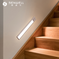 Lampe d'armoire LED réglable Lampe murale ultra-mince personnalisée Veilleuse d'escalier Capteur de mouvement Design moderne Matériau aluminium PC