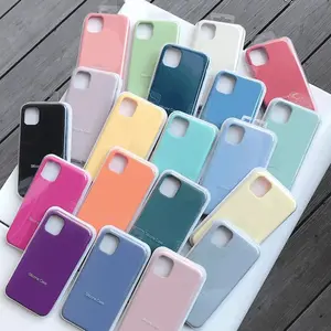 Cover per telefono cellulare in silicone originale originale in microfibra per iPhone 15 14 13 12 custodia cellulare in silicone liquido