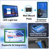 Système de réservation de salles Android avec écran tactile, barre lumineuse latérale, LED RGB, statut PoE, tablette murale pour la planification des conférences