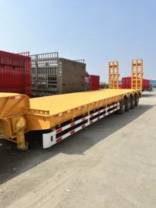 Semirremolque de Plataforma Plana de Acero de Alta Resistencia con Certificación ISO, Tres Ejes, Transporte de Equipo Pesado, Suspensión Neumática, 20-100T - Product Image 5