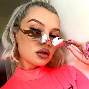 9001 Hot Sale Vintage Luxury Men Metal Sun Glasses UV400 Personality Rimless Fire Flame Mirrored <b>Sunglasses</b> Women - Product Image 3