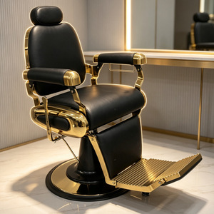 Fauteuil de barbier vintage, fauteuil de barbier hydraulique inclinable avec appui-tête, fauteuil de rasage pour salon - Product Image 4