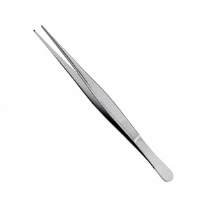 Pinzas para tejidos rectas de dientes medios 1x2, 180 mm (7 pulgadas), de acero inoxidable, para apósitos, instrumentos quirúrgicos médicos - Product Image 1