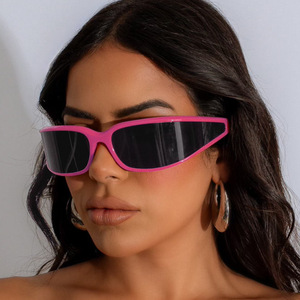 Lunettes de soleil Y2K punk roses tendance, style cyberpunk, pour hommes et femmes, 2026, idéales pour les fêtes, le cyclisme, la conduite et les sports - Product Image 1
