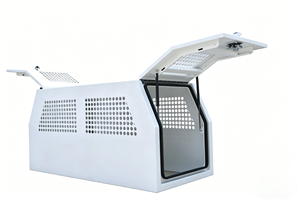 Custom Aluminum Half Ute Dog <b>Box</b> & Half Toolbox with Laser Cut Vents and Dividing Door From Foshan Manufacturer - Product Image 3