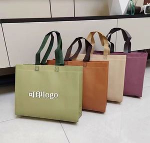 กระเป๋าโท้ทผ้าไม่ทอสีกากีแบบขายส่งสั่งทำได้ กระเป๋าช้อปปิ้งแบบใช้ซ้ำได้ - Product Image 2