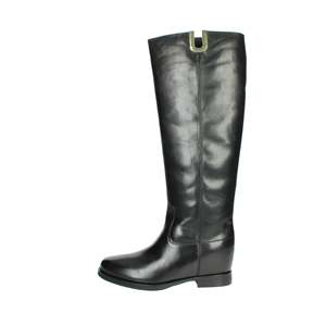 Bottes hautes pour femmes, noires, taille 39, talon plat - Product Image 1