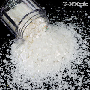 1 kg de purpurina gruesa mate de colores <span class=keywords><strong>pastel</strong></span> blanco, <span class=keywords><strong>amarillo</strong></span> y rojo, mezcla de PET para decoración de slime, fiestas de Halloween y <span class=keywords><strong>uñas</strong></span> - Product Image 3