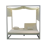 Chaise longue de piscine moderne en aluminium blanc résistante aux UV pour usage extérieur en parc et villa, en stock