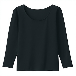 Top Básico de Punto para Mujer, Cuello Redondo, Manga Larga, Ajustado, de Alta Calidad, 220g - Product Image 3