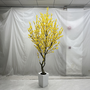 ต้นฟอร์ซิเธียดอกไม้สีเหลืองประดิษฐ์จากผ้าไหมขายส่ง ทนทาน ตกแต่งบ้าน/สำนักงานทั้งในร่มและกลางแจ้ง <span class=keywords><strong>บอน</strong></span><span class=keywords><strong>ไซ</strong></span> - Product Image 2