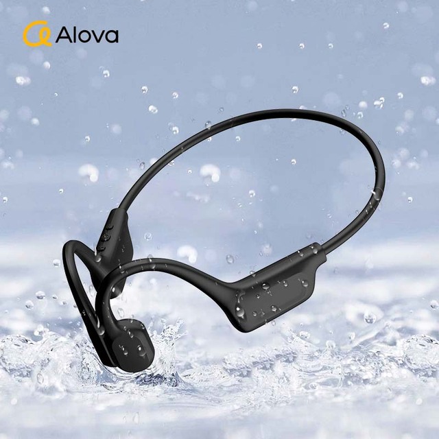 ALOVA Latest Model Bluetooth 6.0 Earphone IPX7 Bone Conduction Headset Waterproof Headphone Wireless Earbuds with Mic